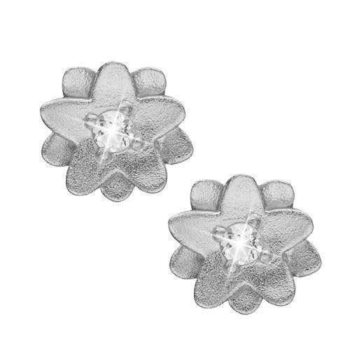 Image of Christina Collect 925 sterling sølv Topaz flowers små blomster med hvide topaz, model 671-S17